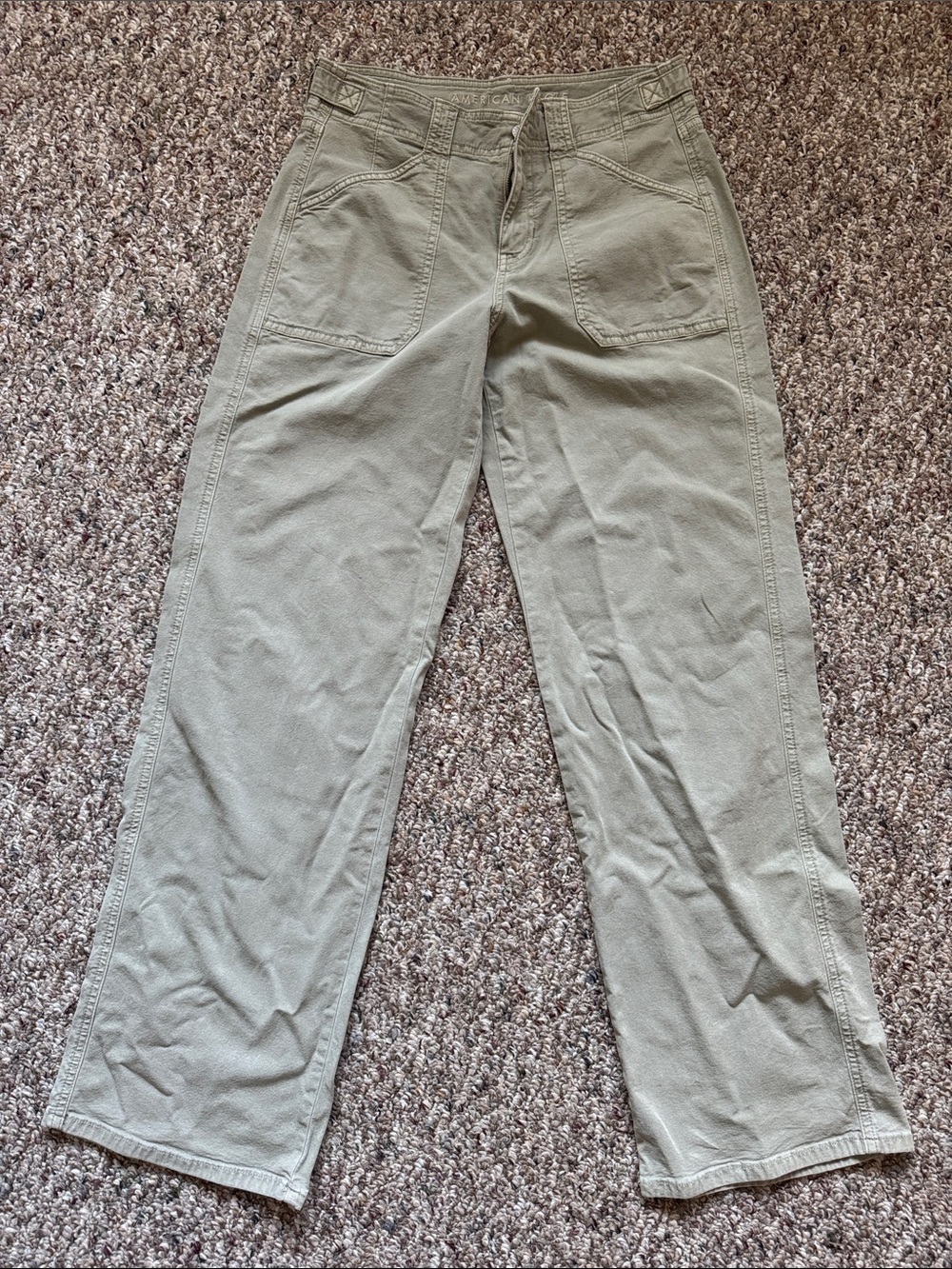American Eagle Outfitters Straight-Leg Pants in Olive